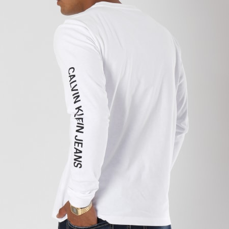 Calvin Klein - Tee Shirt Manches Longues Institutional 9597 Blanc