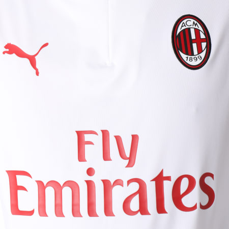 Puma - Tee Shirt Manches Longues De Sport AC Milan Zip Top 754457 Blanc