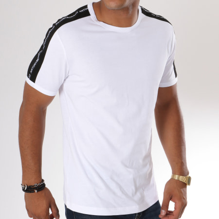 Antony Morato - Tee Shirt Avec Bandes MMKS01360 Blanc