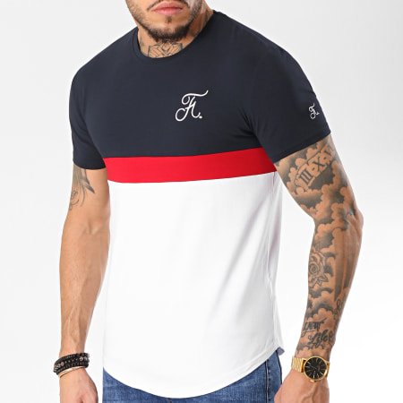 Final Club - Tee Shirt Premium Fit Tricolore Avec Broderie 089 Bleu Blanc Rouge