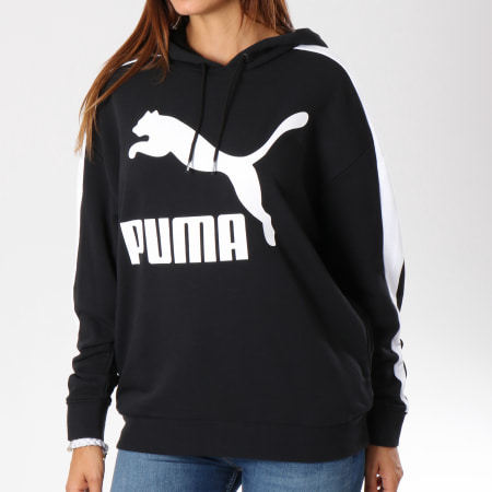 Puma - Sweat Capuche Femme T7 576249 01 Noir Blanc