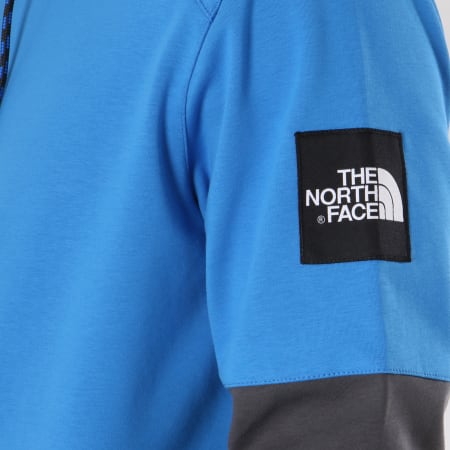 The North Face - Sweat Capuche Fine Box 3BNX Bleu Clair Gris Anthracite