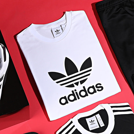 Adidas Originals - Tee Shirt Trefoil CW0710 Blanc Noir