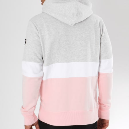 Hechbone - Sweat Capuche Dyl Gris Chiné Blanc Rose