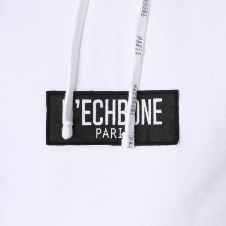 Hechbone - Sweat Capuche Patch Blanc