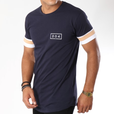 304 Clothing - Tee Shirt Oversize Brooks Bleu Marine