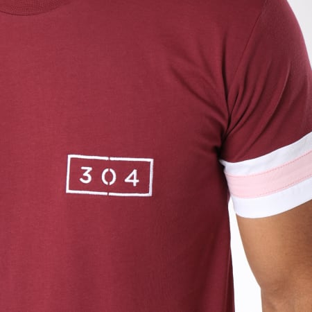 304 Clothing - Tee Shirt Oversize Brooks Bordeaux 