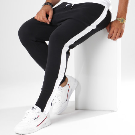 304 Clothing - Pantalon Jogging Avec Bande Elite Noir Blanc