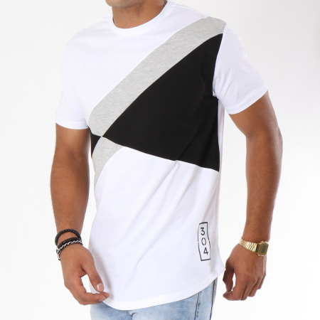 304 Clothing - Tee Shirt Oversize Ultra Blanc Noir Gris Chiné