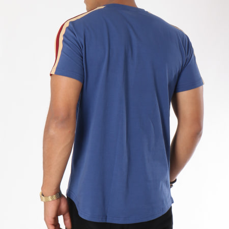 304 Clothing - Tee Shirt Oversize Bandes Brodées Blue Moon Bleu Clair 