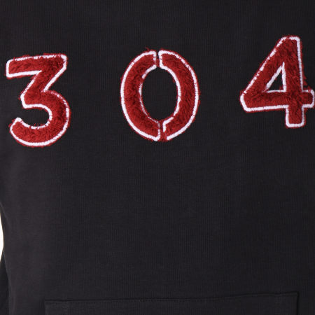 304 Clothing - Sweat Capuche Zero Noir Blanc Rouge
