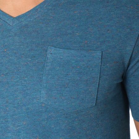 Celio - Tee Shirt Poche Vebasic Bleu Pétrole Chiné