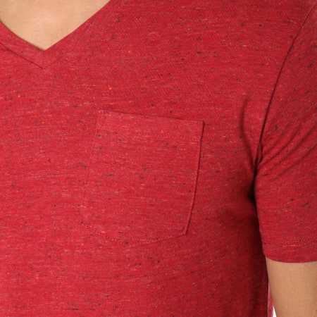 Celio - Tee Shirt Poche Vebasic Rouge Chiné