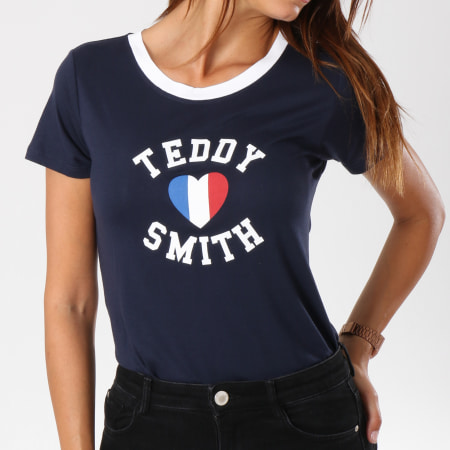 Teddy Smith - Tee Shirt Femme Twelvo Bleu Marine