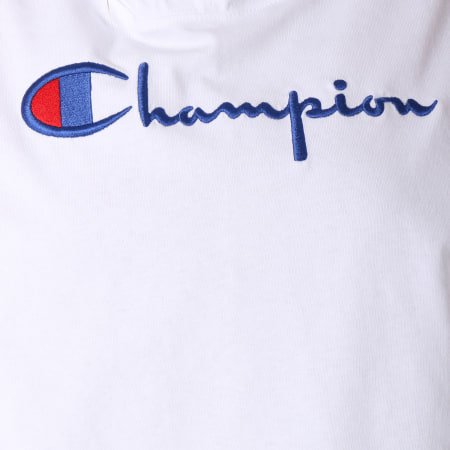 Champion - Tee Shirt Manches Longues Capuche Femme 111192 Blanc