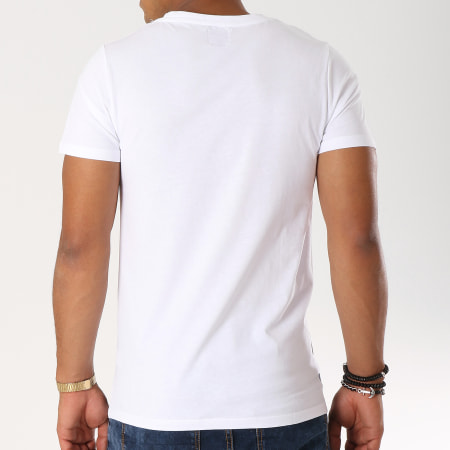 LBO - Tee Shirt Poche Raye 484 Blanc Bleu Marine