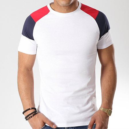 LBO - Tee Shirt Raglan Tricolore 490 Blanc