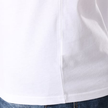 LBO - Tee Shirt Tricolore Avec Bandes 493 Bleu Marine Blanc Jaune