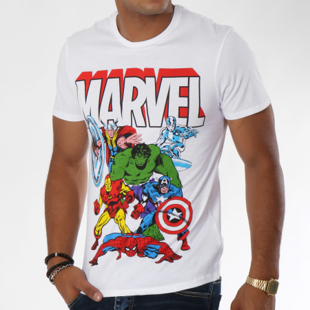Avengers - Tee Shirt Old School Blanc