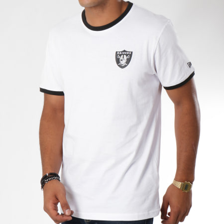 New Era - Tee Shirt Oakland Raiders Ringer 11604019 Blanc 