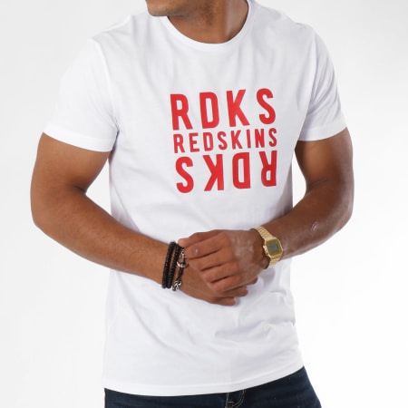 Redskins - Tee Shirt Invers Basic Blanc Rouge