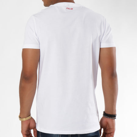 Redskins - Tee Shirt Invers Basic Blanc Rouge