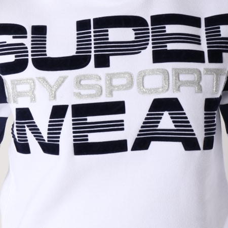 Superdry - Sweat Capuche Avec Bandes Femme Repeater Blanc