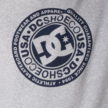 DC Shoes Sweat Capuche Circle Star Gris Chiné Bleu Marine Ryses