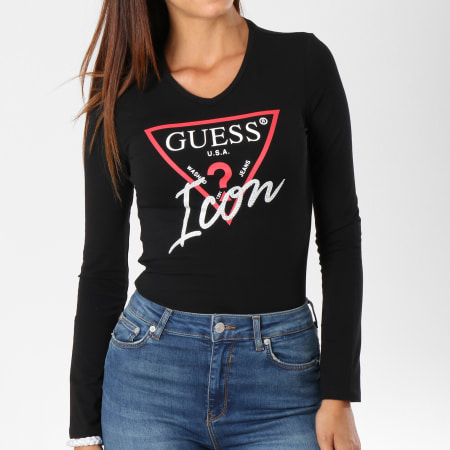 Guess - Tee Shirt Manches Longues Femme W84I55K6YW0 Noir