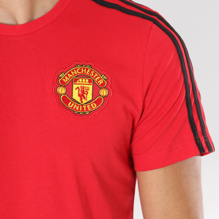 Adidas Performance - Tee Shirt Manchester United FC 3 Stripes D95966 Rouge