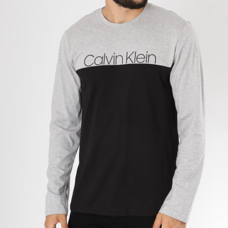 Calvin Klein - Tee Shirt Manches Longues NM1581E Gris Chiné Noir