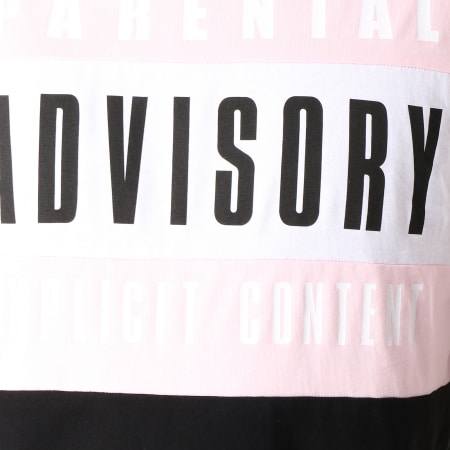 Parental Advisory - Tee Shirt Block Tricolore Noir Rose