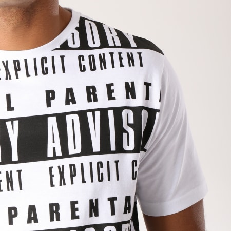Parental Advisory - Tee Shirt Pattern Blanc
