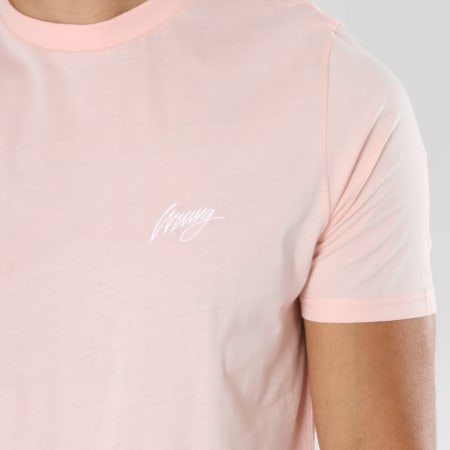 Wrung - Tee Shirt Back Sign Rose Blanc
