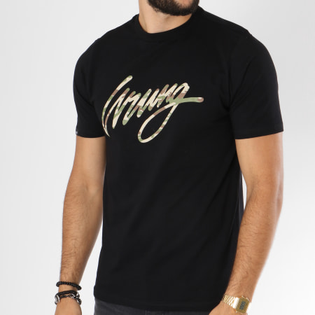 Wrung - Tee Shirt Army Sign Noir Camouflage 