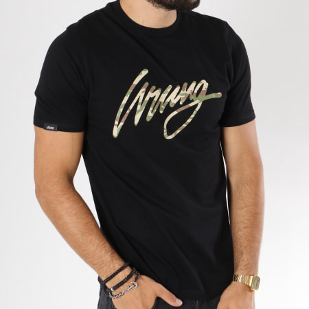 Wrung - Tee Shirt Army Sign Noir Camouflage 