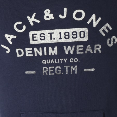 Jack And Jones - Sweat Capuche Jeans Bleu Marine