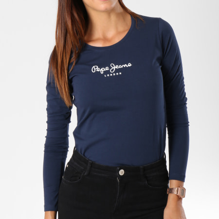 Pepe Jeans - Maglietta a maniche lunghe da donna New Virginia Blu Navy