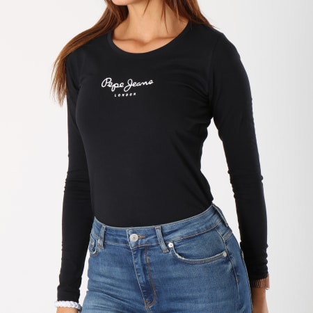 Pepe Jeans - Tee Shirt Manches Longues Femme New Virginia Noir