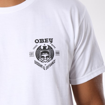 Obey - Tee Shirt Dissent And Defiance Blanc