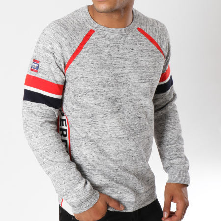 Superdry - Pull SD Gym Gris Chiné