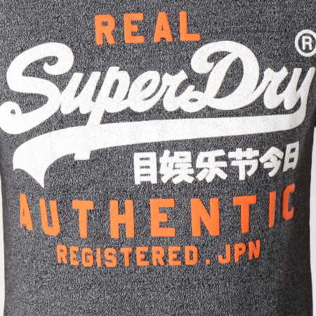 Superdry - Tee Shirt Vintage Authentic Duo Noir Chiné