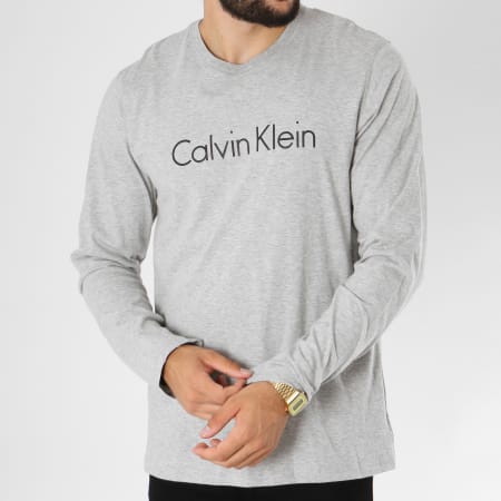 Calvin Klein - Tee Shirt Manches Longues NM1345E Gris Chiné