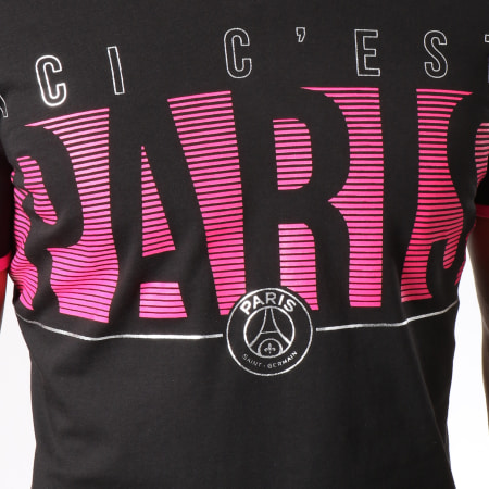 Foot - Tee Shirt Ici C'est Paris Noir Rose