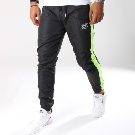 Sixth June Pantalon Jogging Avec Bandes M3470VPA Noir Fluo Ryses