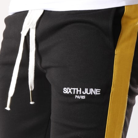 Sixth June - Pantalon Jogging Avec Bandes M3472CPA Noir