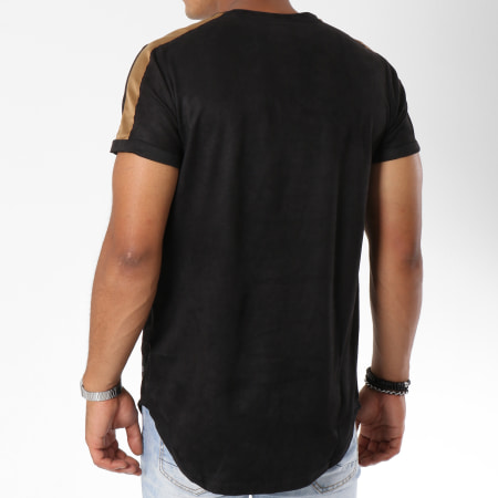 Sixth June - Tee Shirt Oversize Suédine Avec Bandes M3564VTS Noir