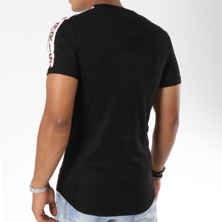Sixth June - Tee Shirt Oversize Suédine Avec Bandes M3561CTS Noir