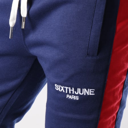 Sixth June - Pantalon Jogging Avec Bandes M3596CPA Bleu Marine