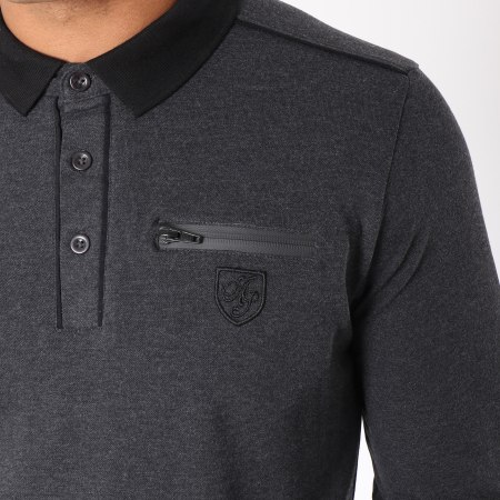 American People - Polo Manches Longues Tippi Gris Anthracite